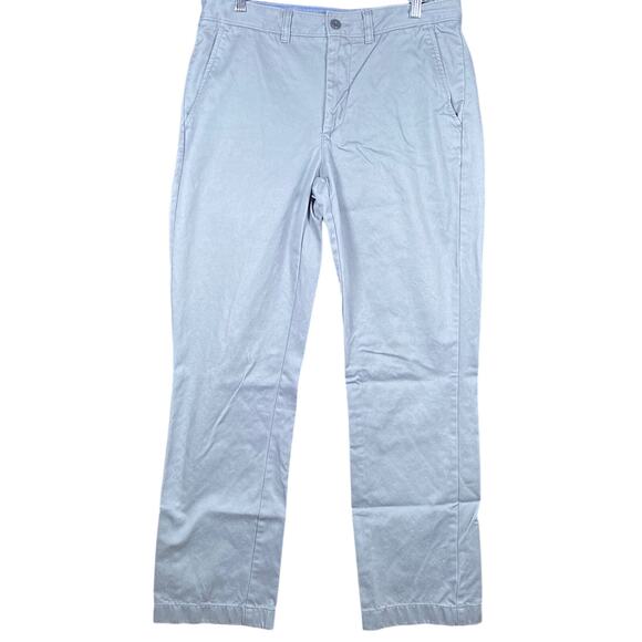 LL Bean Mens Pants Gray Standard Fit Flat Front Chino Khaki 32x32 (32x30) - Picture 1 of 11